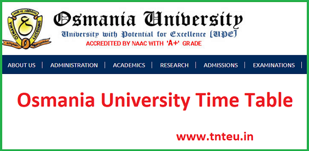 Osmania University Time Table 2019