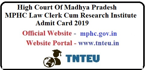 MPHC Law Clerk Admit Card 2019 