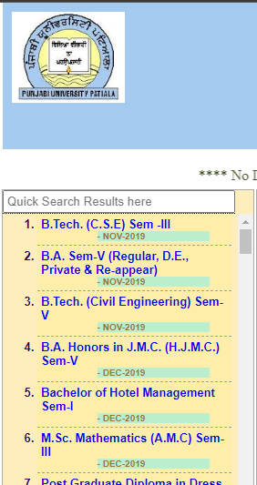 PUP Results 2020 Punjabi University Patiala BA, B.Com, B.Sc 1st/3rd/5th ...