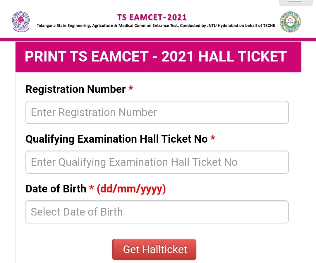 eamcet.tsche.ac.in TS Hall Ticket 2021 download TNTEU News