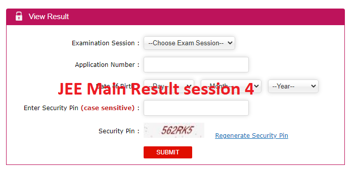 JEE Main Session 4 Result