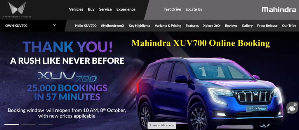 Mahindra XUV700 Online Booking
