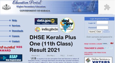 DHSE Kerala Plus One Result 2021