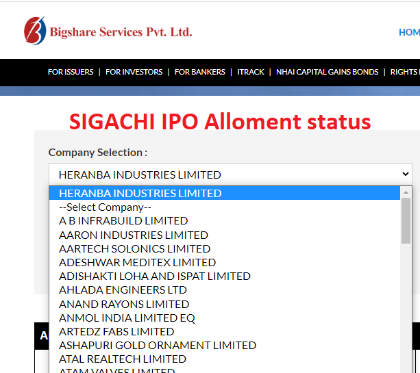 Sigachi Industries IPO Allotment Status 2021