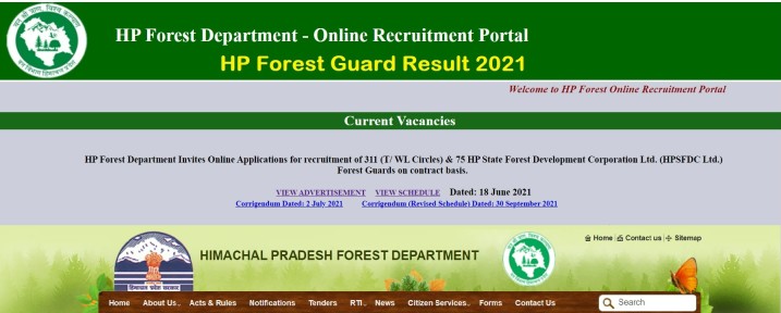 HP Forest Guard Result 2021 PDF