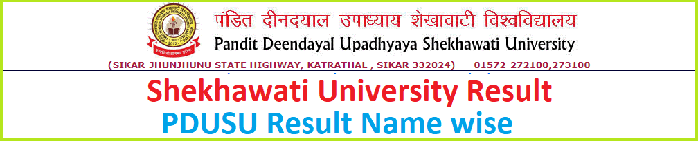Shekhawati University BA Part 2 result 2021