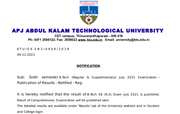KTU Results 2021