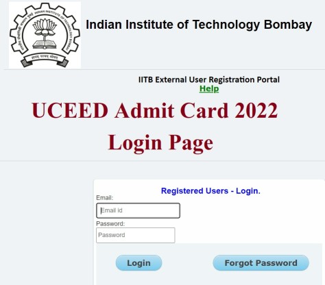UCEED Admit Card 2022 Login Page