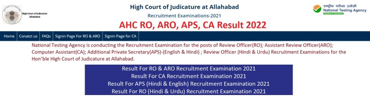 AHC RO ARO Result 2022