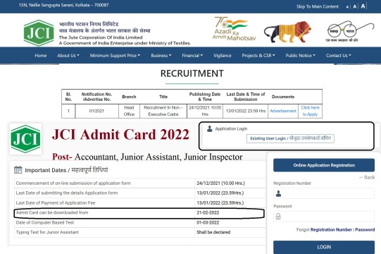 JCI Admit Card 2022