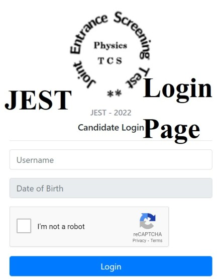 JEST Admit Card 2022 Login Page
