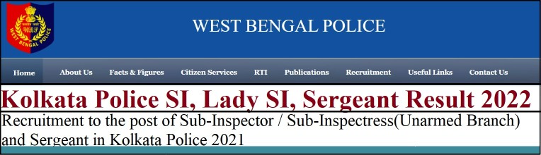 Kolkata Police SI Result 2022