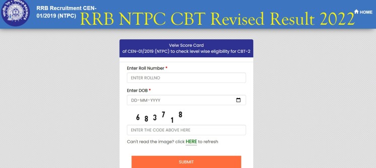 RRB NTPC CBT 1 Revised Result 2022