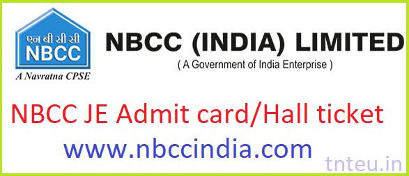 NBCC JE Admit card 2022 