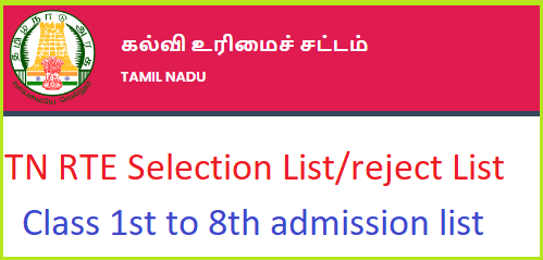 TN RTE Selection List 2022 