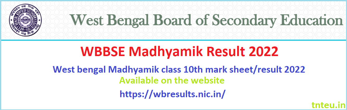 WBBSE Madhyamik Result 2022 (OUT) Wbresults.nic.in West Bengal 10th ...