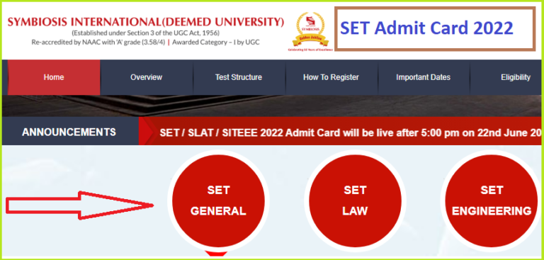 SLAT Admit Card 2022 Www.set-test.org SITEEE/SET Admit Card 2022 ...