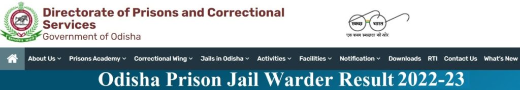 Odisha Jail Warder Result 2022-23
