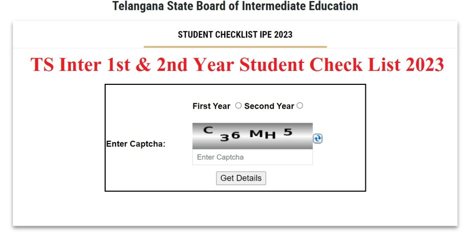 TS Inter Student Verification Checklist 2023