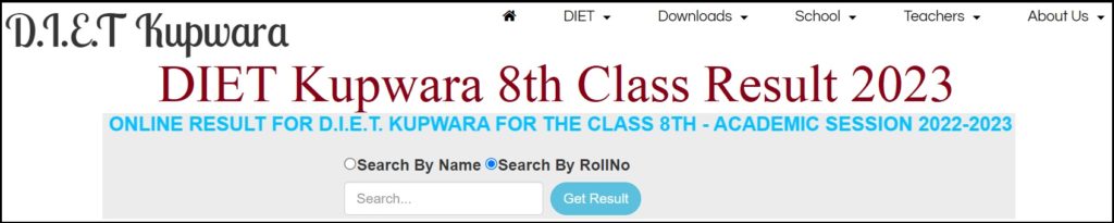 Diet Kupwara 8th Class Result 2023