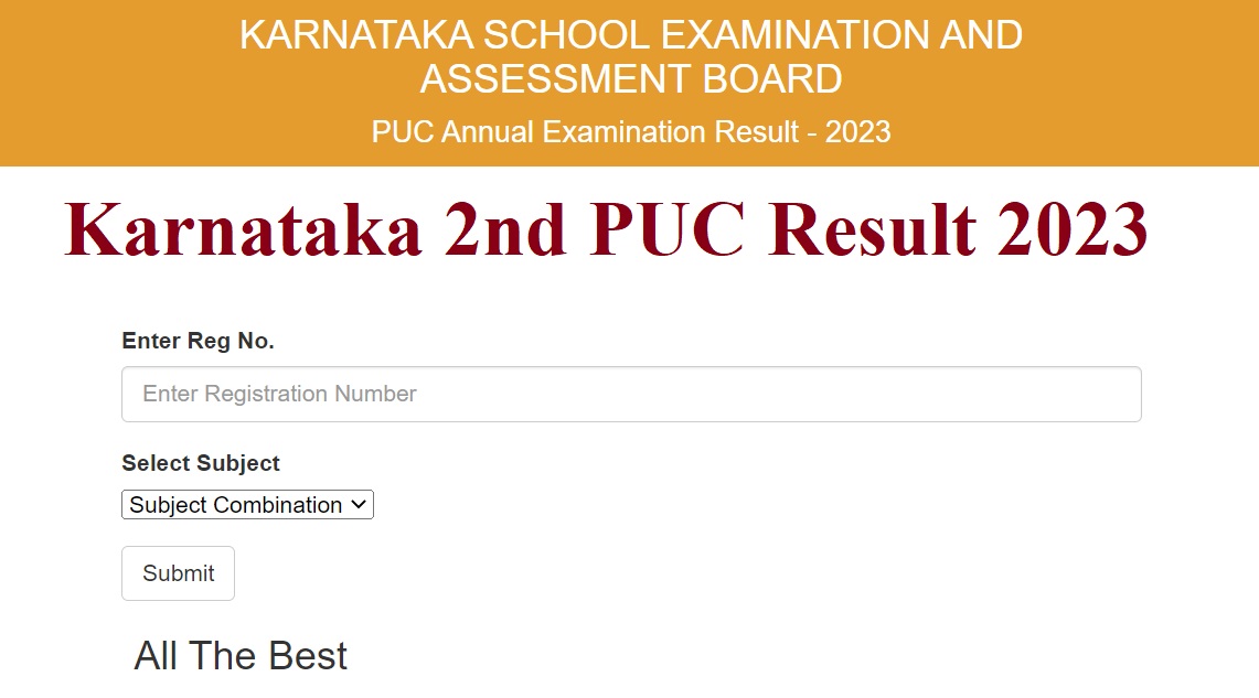 Karnataka 2nd PUC Result 2023(OUT) Direct link pue.karnataka.gov.in 2nd