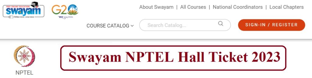 Swayam NPTEL Hall Ticket 2023
