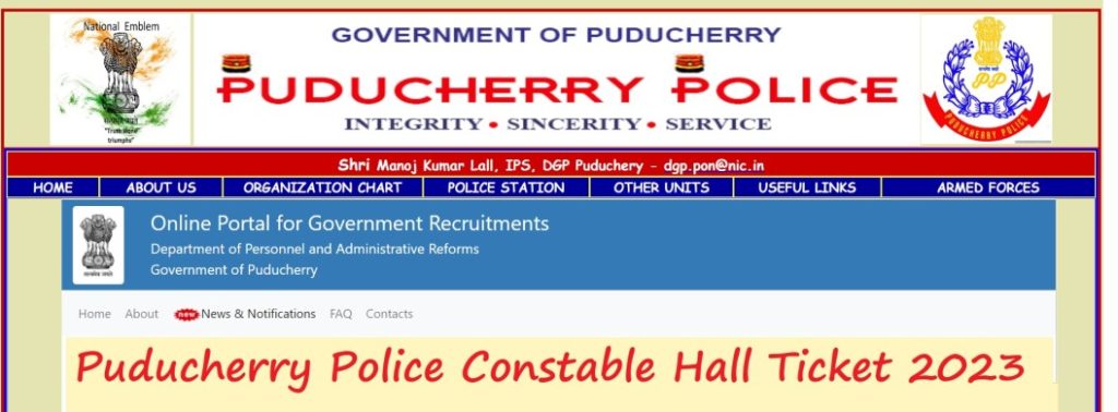 Puducherry PC Hall Ticket 2023