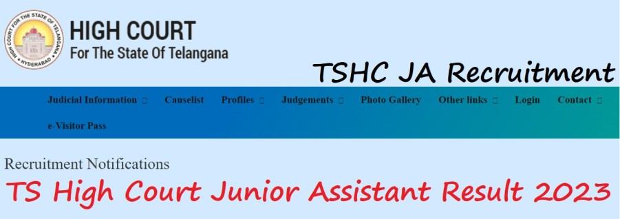 TSHC Junior Assistant Result 2023